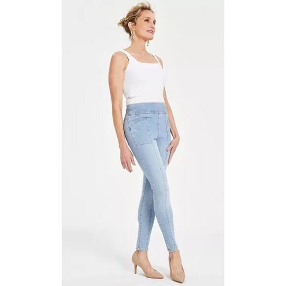 I.N.C. International Concepts Petite Skinny Pull-On Jeans In Lt. Indigo 2P $70 - Picture 4 of 8